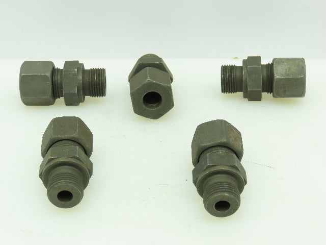 VOSS Steel Flareless Metric Straight Male Connector 10mm Tube  3/8 BSPP Lot of 5