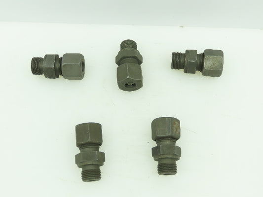 VOSS Steel Flareless Metric Straight Male Connector 10mm Tube  3/8 BSPP Lot of 5