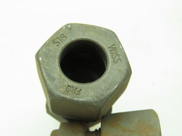 VOSS Steel Flareless Metric Straight Male Connector 16mm Tube  1/2 BSPP Lot of 6