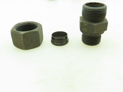 VOSS Steel Flareless Metric Straight Male Connector 16mm Tube  1/2 BSPP Lot of 6