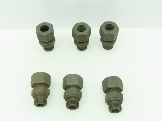 VOSS Steel Flareless Metric Straight Male Connector 16mm Tube  1/2 BSPP Lot of 6
