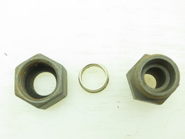 VOSS Steel Flareless Metric Straight Male Connector 16mm Tube  1/2 BSPT Lot of 6