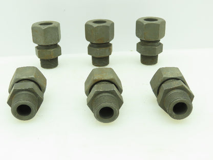 VOSS Steel Flareless Metric Straight Male Connector 16mm Tube  1/2 BSPT Lot of 6
