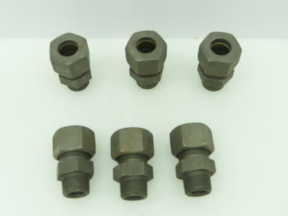 VOSS Steel Flareless Metric Straight Male Connector 16mm Tube  1/2 BSPT Lot of 6