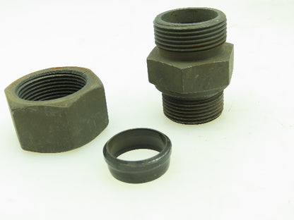 VOSS Steel Flareless Metric Straight Male Connector 25mm Tube x  M33x2  Lot of 3