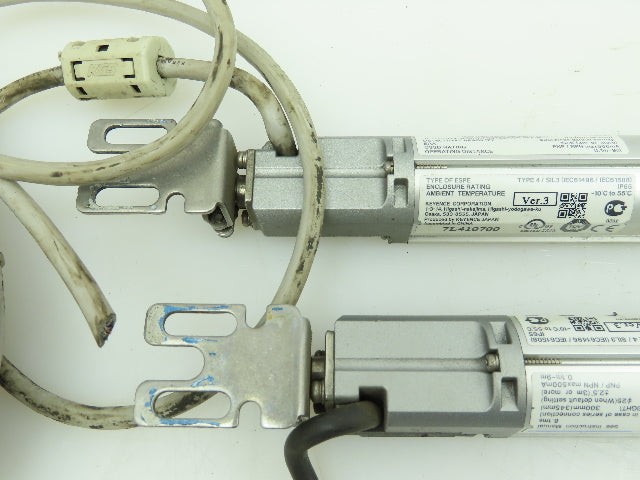 Keyence SL-V16H-R / SL-V16H-T Light Curtain Receiver & Transmitter 24VDC W/ Cord