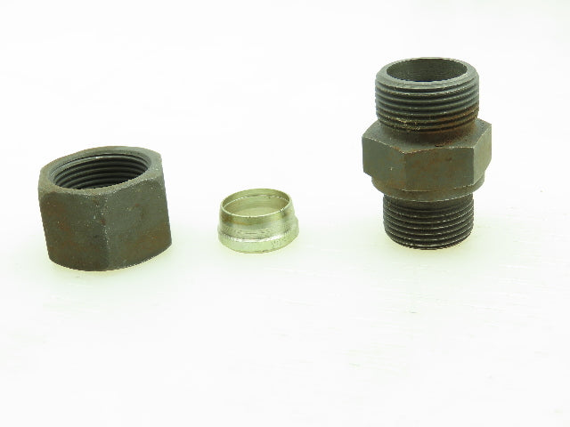 VOSS Steel Flareless Metric Straight Male Connector 16mm Tube M22x1.5  Lot of 5