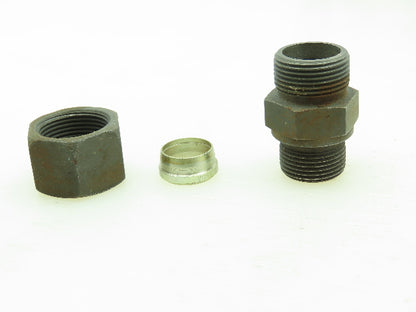 VOSS Steel Flareless Metric Straight Male Connector 16mm Tube M22x1.5  Lot of 5
