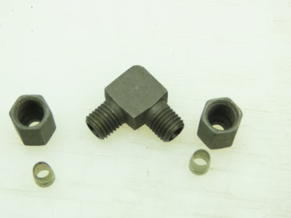 VOSS Steel Flareless Metric 90° Union Compression Elbow 4mm Tube  LOT OF 10