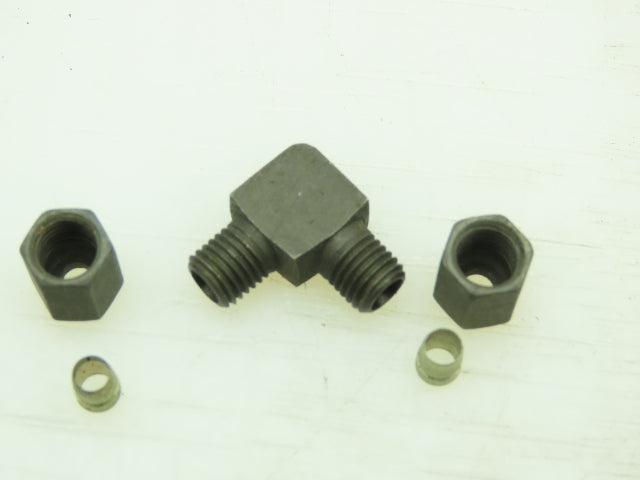 VOSS Steel Flareless Metric 90° Union Compression Elbow 4mm Tube  LOT OF 10