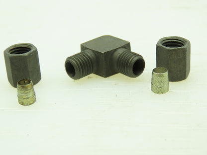 VOSS Steel Flareless Metric 90° Union Compression Elbow 4mm Tube  LOT OF 10