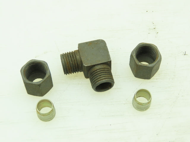 VOSS LL6 Steel Flareless Metric 90° Union Compression Elbow 6mm Tube  LOT OF 10