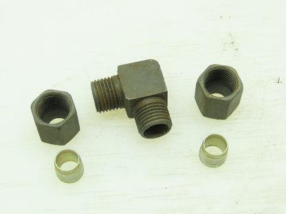 VOSS LL6 Steel Flareless Metric 90° Union Compression Elbow 6mm Tube  LOT OF 10