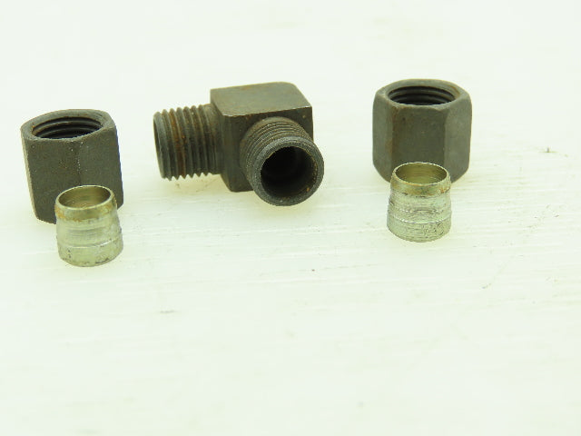 VOSS LL6 Steel Flareless Metric 90° Union Compression Elbow 6mm Tube  LOT OF 10