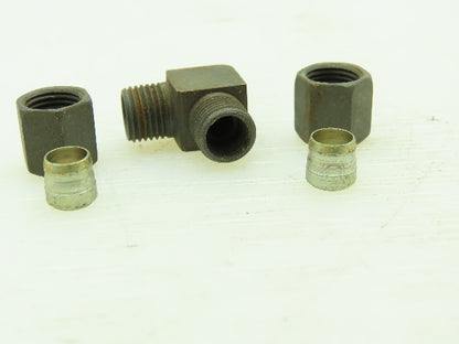 VOSS LL6 Steel Flareless Metric 90° Union Compression Elbow 6mm Tube  LOT OF 10