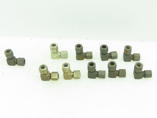 VOSS LL8 Steel Flareless Metric 90° Union Compression Elbow 8mm Tube  LOT OF 10