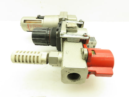 SMC ISE30A-N01-P-P Wall Mounted Air Shutoff Regulator Filter Unit PSI Display