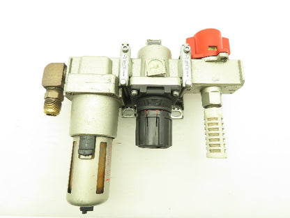 SMC ISE30A-N01-P-P Wall Mounted Air Shutoff Regulator Filter Unit PSI Display