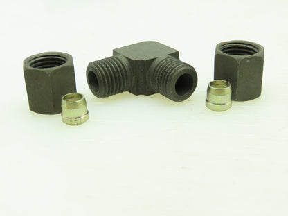 VOSS S6 Steel Flareless Metric 90° Union Compression Elbow 6mm Tube  LOT of 10