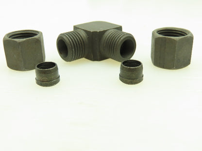 VOSS S8 Steel Flareless Metric 90° Union Compression Elbow 8mm Tube  LOT of 10