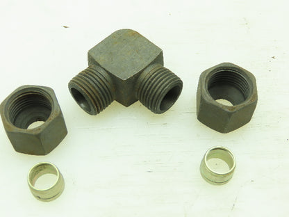 VOSS S10 Steel Flareless Metric 90° Union Compression Elbow 10mm Tube  LOT of 10