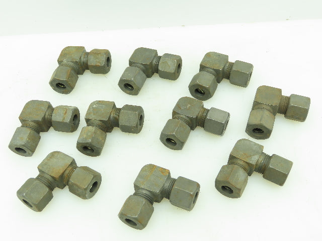VOSS S10 Steel Flareless Metric 90° Union Compression Elbow 10mm Tube  LOT of 10