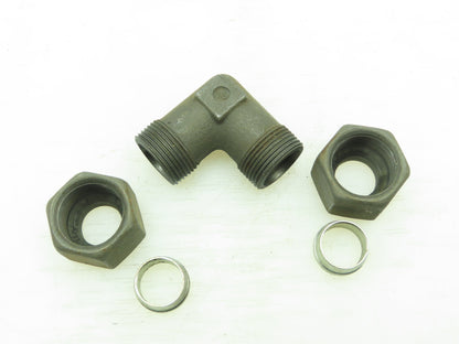 VOSS S16 Steel Flareless Metric 90° Union Compression Elbow 16mm Tube  LOT of 3