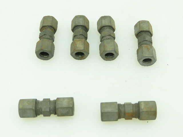 VOSS Steel Flareless Metric Straight Union Compression Fitting 8mm Tube LOT OF 6