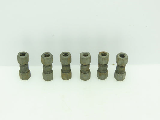 VOSS Steel Flareless Metric Straight Union Compression Fitting 8mm Tube LOT OF 6