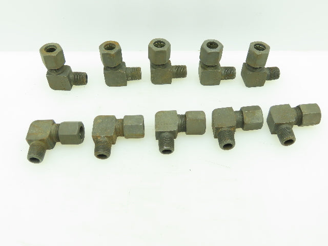 VOSS LL Steel Flareless 90° Male Compression Elbow 8mm Tube x 1/8 BSPT Lot of 10