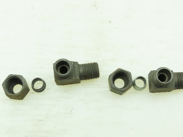 VOSS L8 Steel Flareless 90° Male Compression Elbow 8mm Tube x 1/4 BSPT Lot of 8