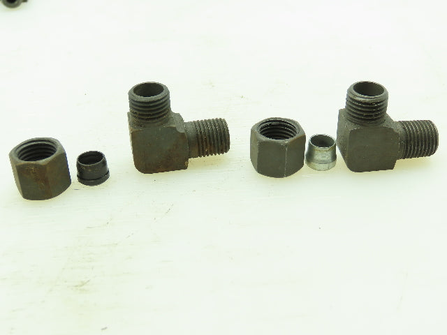 VOSS L8 Steel Flareless 90° Male Compression Elbow 8mm Tube x 1/4 BSPT Lot of 8
