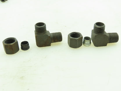 VOSS L8 Steel Flareless 90° Male Compression Elbow 8mm Tube x 1/4 BSPT Lot of 8