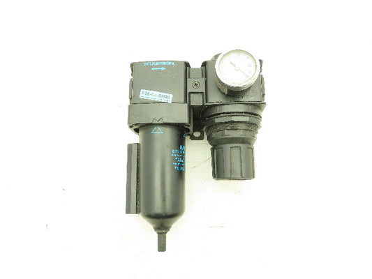Wilkerson F28-C4-SH00 Pneumatic Adj Regulator & Filter 1/2"NPT 150PSI FRP-96-653