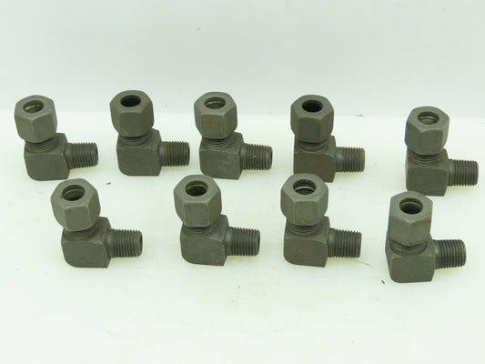 VOSS Steel Flareless 90° Male Compression Elbow 10mm Tube x 1/4" BSPT Lot of 9