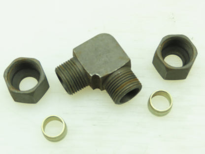 VOSS S12 Steel Flareless 90° Metric Union Compression Elbow 12mm Tube  Lot of 5