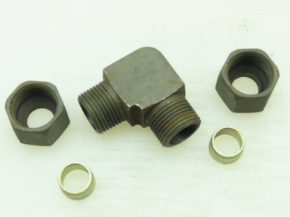 VOSS S12 Steel Flareless 90° Metric Union Compression Elbow 12mm Tube  Lot of 5
