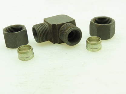 VOSS S12 Steel Flareless 90° Metric Union Compression Elbow 12mm Tube  Lot of 5