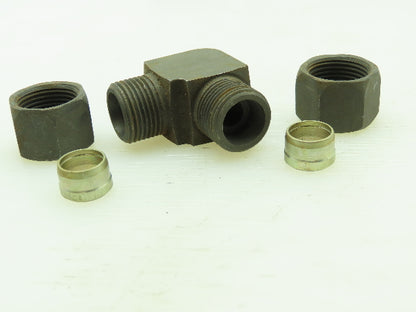 VOSS S12 Steel Flareless 90° Metric Union Compression Elbow 12mm Tube  Lot of 5