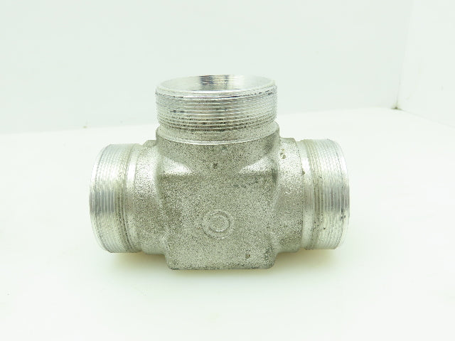 Crawford Swagelok Steel Compression Fitting Union Tee 1-1/2" Tube Double Ferrule