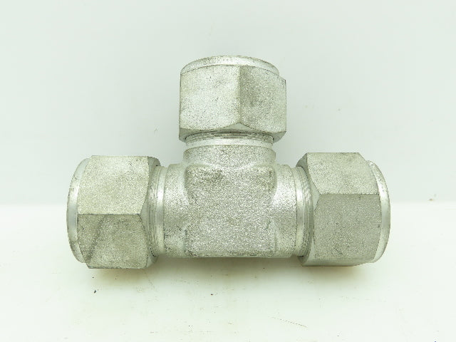 Crawford Swagelok Steel Compression Fitting Union Tee 1-1/2" Tube Double Ferrule