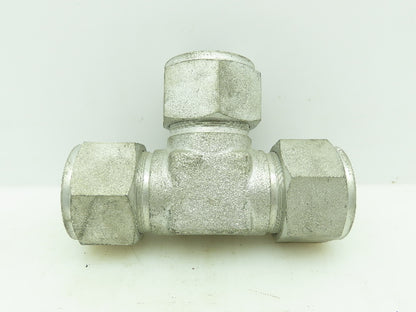 Crawford Swagelok Steel Compression Fitting Union Tee 1-1/2" Tube Double Ferrule