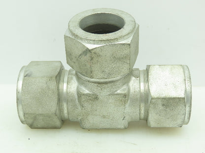 Crawford Swagelok Steel Compression Fitting Union Tee 1-1/2" Tube Double Ferrule