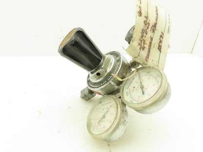Matheson 3104A-350 Dual Gauge Gas/Pressure Regulator Adjustable 3000PSI 200PSI
