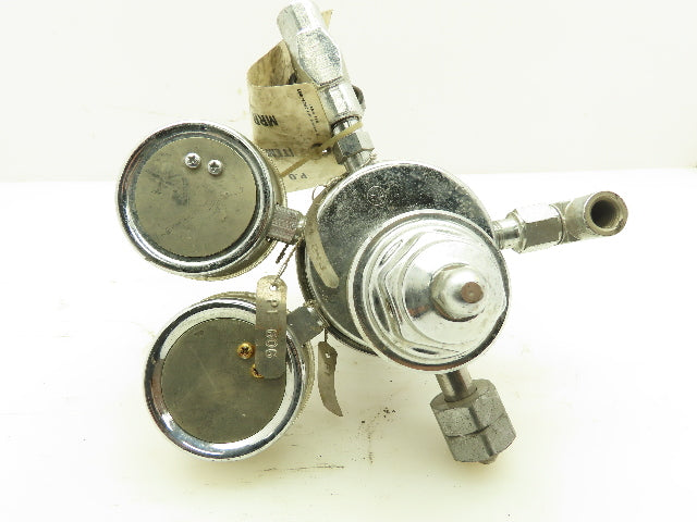 Matheson 3104A-350 Dual Gauge Gas/Pressure Regulator Adjustable 3000PSI 200PSI
