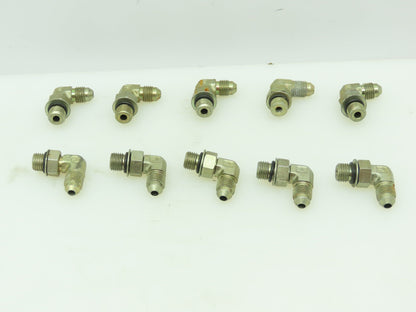 Triple-Lok 37° Flare Male Elbow SAE-4  1/4" JIC  x 1/4" O-Ring Boss  LOT of 10