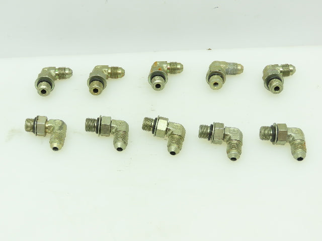 Triple-Lok 37° Flare Male Elbow SAE-4  1/4" JIC  x 1/4" O-Ring Boss  LOT of 10