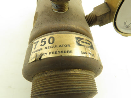 Harris 750 Servo Dome Adjustable Gas Brass Regulator 500PSI Dual Gauge