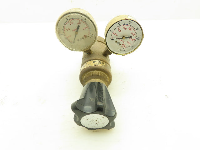 Harris 750 Servo Dome Adjustable Gas Brass Regulator 500PSI Dual Gauge