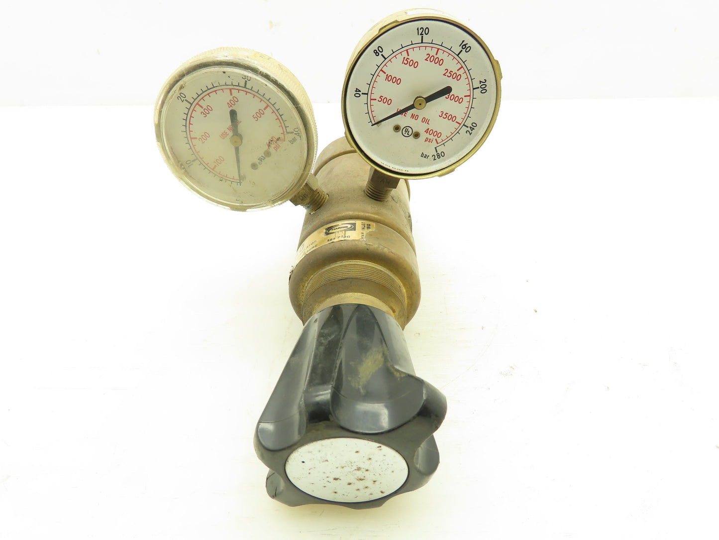 Harris 750 Servo Dome Adjustable Gas Brass Regulator 500PSI Dual Gauge